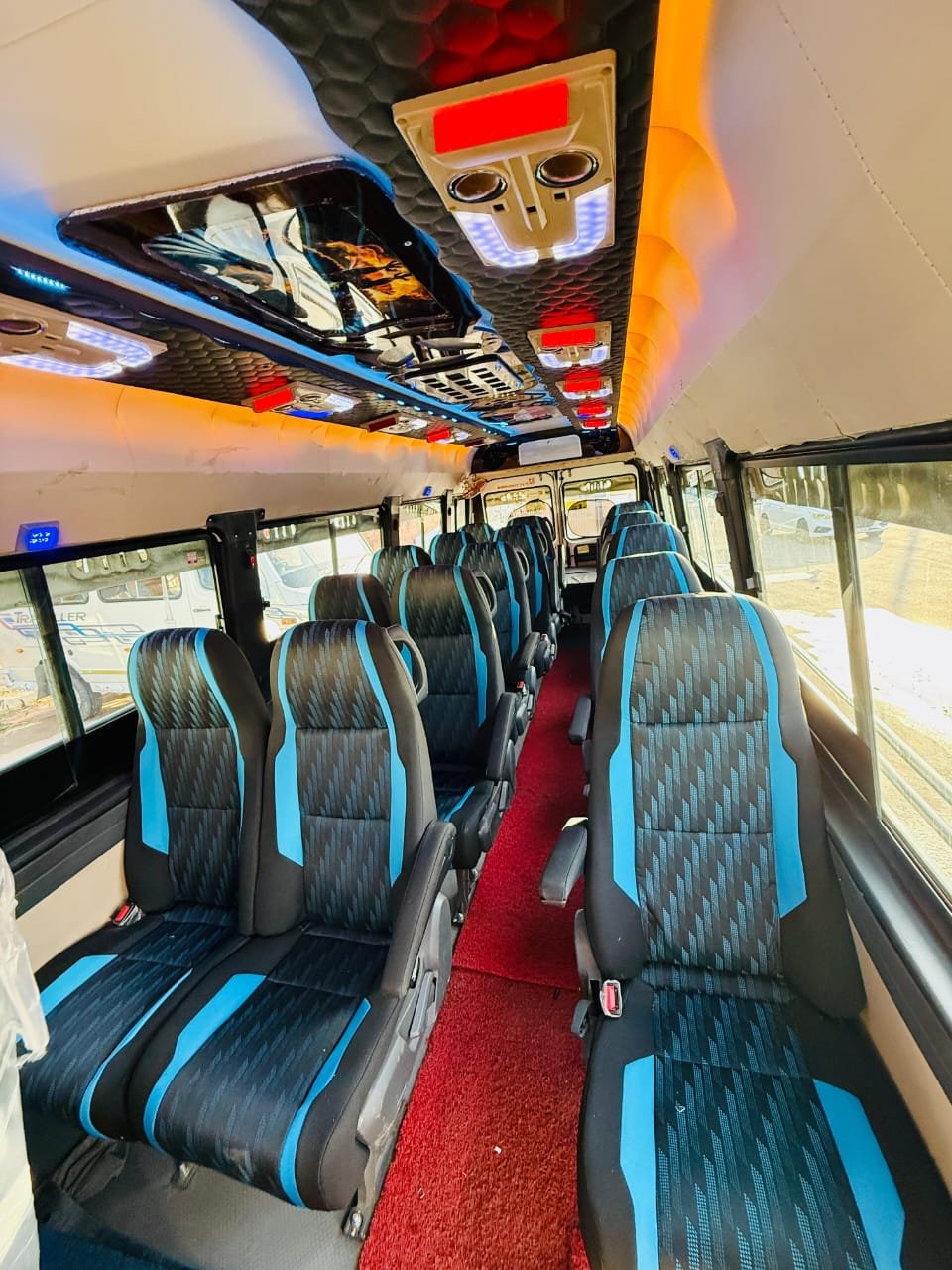 16 Seater Tempo Traveller Hire in Chandigarh interior